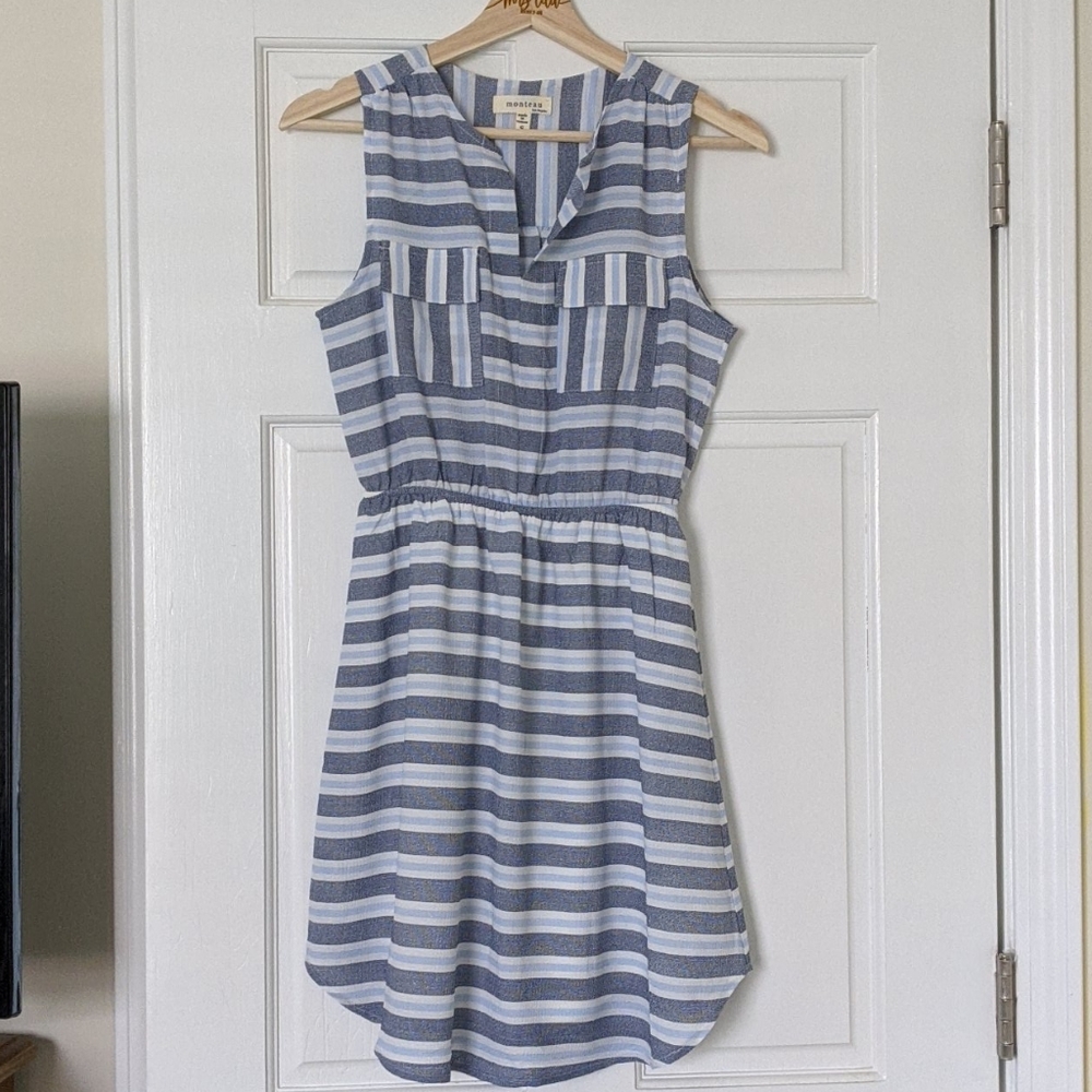 Monteau blue striped dress